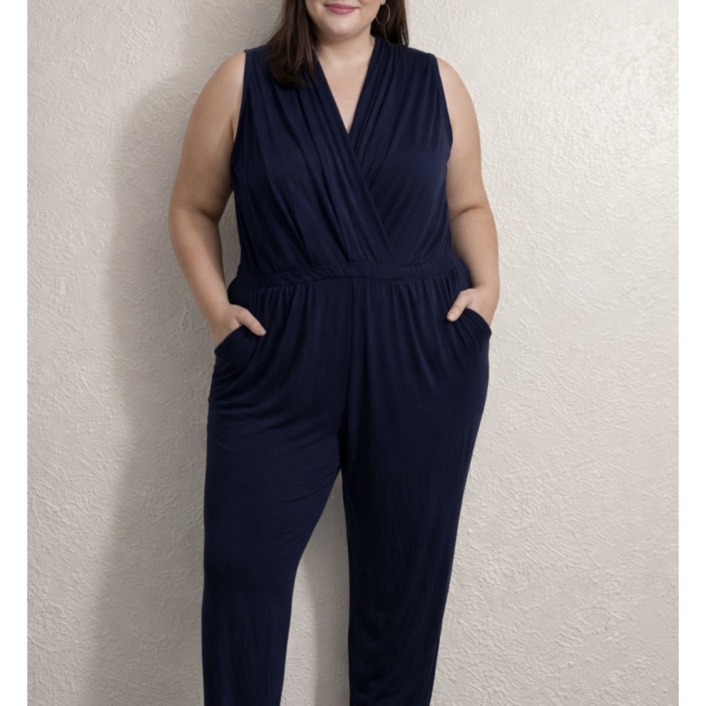 Trina Turk Deep Blue Sleeveless Jumpsuit